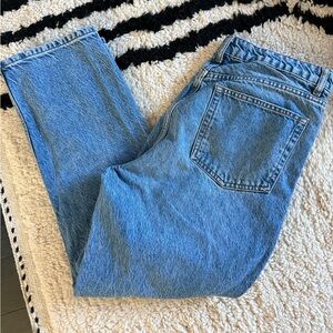 Reformation Cynthia High Rise Straight Cropped Jean - Light Blue  / Retails $178